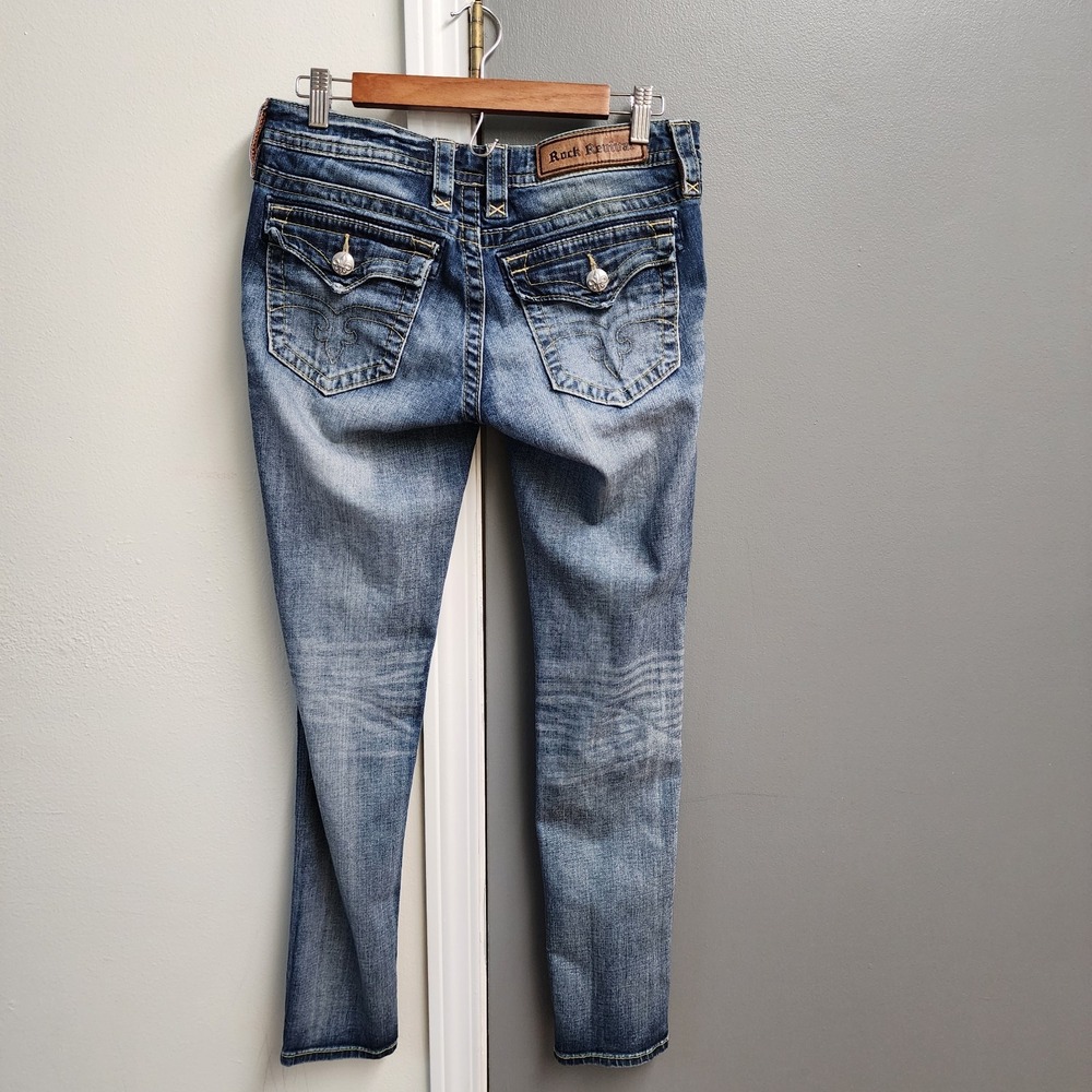 Rock Revival Jessica Women's Dark Blue Skinny Jeans Size 29 Western Cowgirl - Picture 5 of 10